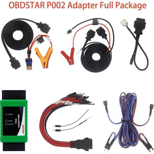 Newest OBDSTAR P002 Adapter Full Package with 8A Cable + All Key Lost Cable + ECU Flash Cable Work with X300 DP Plus and Pro4