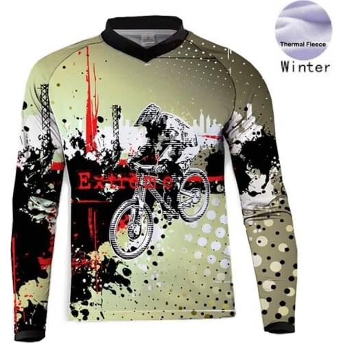 New Motorcycle Riding Downhill Thermal Fleece Jersey MTB Off Road Mountain Bike DH Bicycle moto Jersey DH BMX motocross jersey