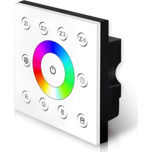 New P7 Led DMX RGB Strip Controller 4 Zones AC 85V-265V Wall Mount Touch Panel 4 Zones Multi Function DMX512 Master Controller