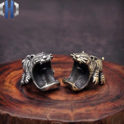 EDC Big Mouth Tiger Umbrella Rope Pendant Knife Beads