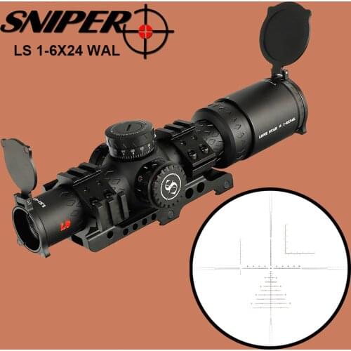SNIPER LS 1-6X24 WAL Hunting Optical Sights 35mm Tube Tactical Riflescope Glass Etched Reticle Red Illuminated Rifle Scope