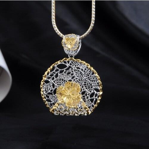 Jewelry Manufacturers Entity Wholesale New Creative Custom Italian Lace Craft S925 Sterling Silver Pendant Accessories
