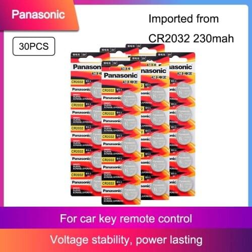 30PCS Original PANASONIC CR2032 CR 2032 3V Lithium Battery For Watch Calculator Clock Remote Control Toys Button Coins Cell