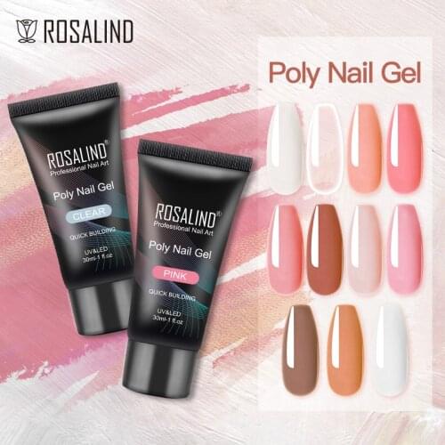 ROSALIND 15ml/30ml Poly Nail Gel Shiny Cat Eye Crystal Acrylic Extension Builder Varnishes Quick Nail Gel Vernis Semi Permanent