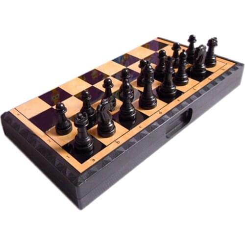 Portable 7.87" Chess Set Foldable Chessboard Magnetic Chessmen Board Game