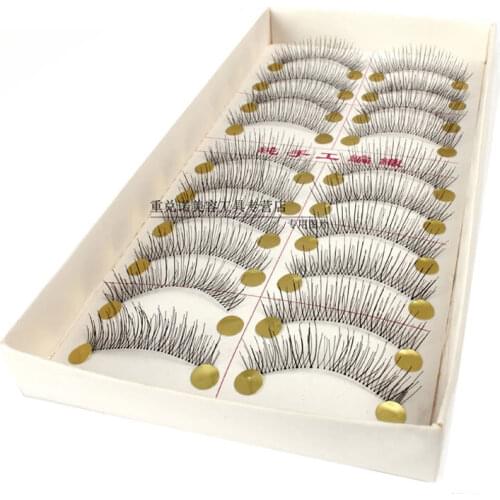 10 Pairs Handmade Transparent Plastic Full Strip Natural False Eyelashes Thick Eyelash Popular False Lashes Makeup