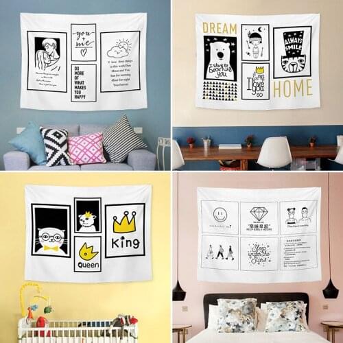 Creative Line Draw Tapestry Wall Hanging Boho Decor Psychedelic Wall Tapestry Abstract Carpet Wall Cloth Tapestries