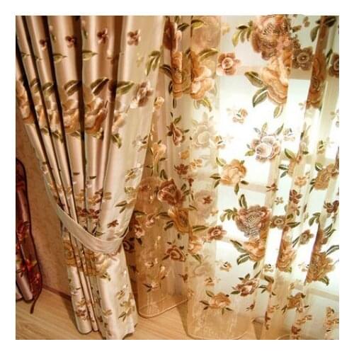 Sunshade Floating Window Pastoral Curtain Finished Bedroom Embroidery Bedroom Curtain Fabric Art Bedroom Study Curtain