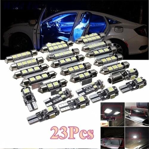 23pcs Canbus LED Car Interior Inside Light Dome Trunk Map License Plate Lamp Bulb
