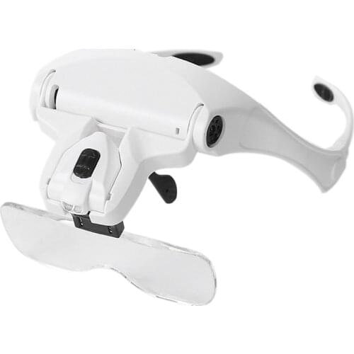 9892B2 LED Illuminated Head Magnifier Collection 1X 1.5X 2X 2.5X 3.5X with 5 Magnifying Lenses