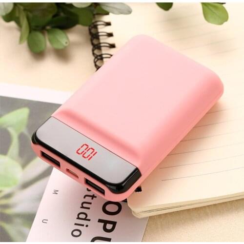 Mini Power Bank 20000mah External 2 USB 2.4A Battery Power bank LED Powerbank Portable Mobile phone Charger For Huawei iPhone