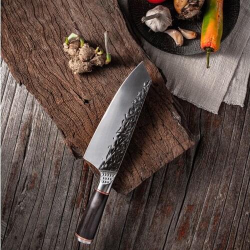 Japanese Chef Knife Handmade Forged Kiritsuke Kitchen Knife Stainless Steel Knife for Meat Fruit Fish Vegetables Butcher Knife