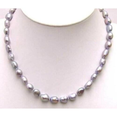Jewelry Pearl Necklace 7-8mm baroque grey pearl necklace