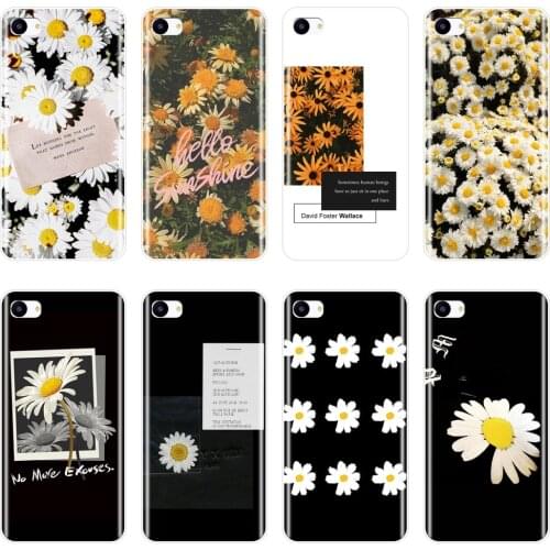 Back Cover For Meizu 16th 16x 15 Lite 16 Plus Soft Silicone Daisy Flower Aesthetic Phone Case For Meizu Pro 6 7 Plus U10 U20