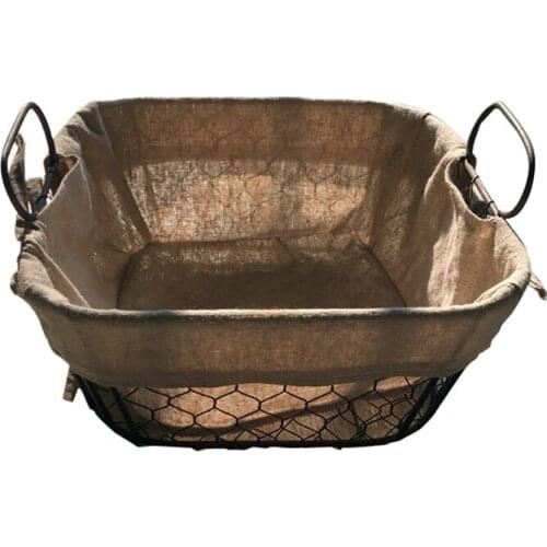 Iron Art Storage Baskets Industrial Style Kitchen Snack Storage Basket Picnic Bread Container