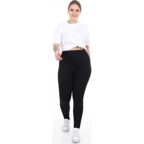 Schık Women Large Size Power Lycra Fabric Leggings Pants Black SCKWM21PNT002