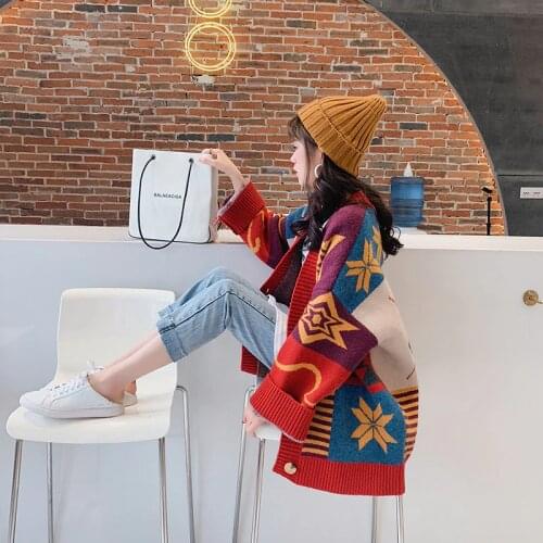 Womens sweater Flare Sleeve Button Casual Knitted cardigan y2k Open Stitch jumper winter clothes women fashion 2020 Christmas