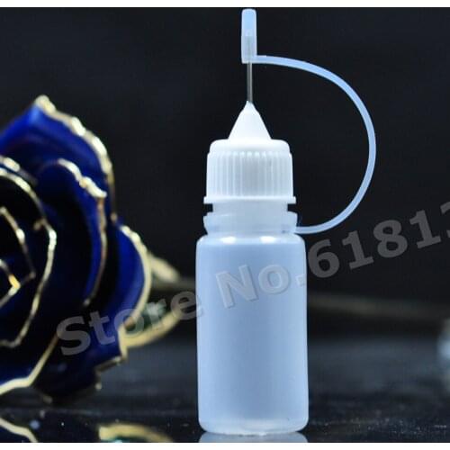 10000pcs empty plastic needle bottle 10ml dropper bottle with screw metal needle cap