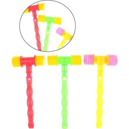 25cm Child Training Toddler Kids Handle Plastic Hammer Whistle baby Toys Noise Maker