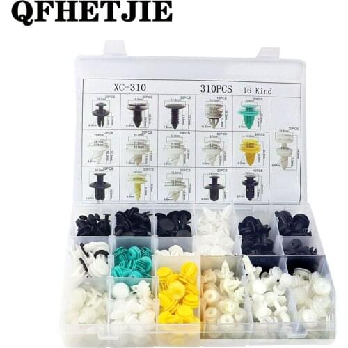 310Pcs Universal Auto Fasteners Car Door Panels Bumper Cover Fender Automotive Plastic Clips Boxed Set Auto Fastener