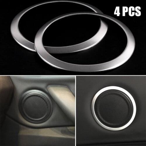 4pcs Stainless Steel Cover Ring Trim Front & Rear Door Speaker Cover Ring Trim For BMW X1 F48 16-18