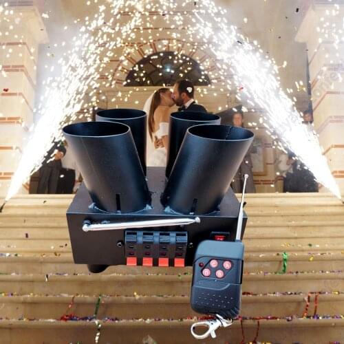 4 Shot Firework Remote Control Stage Pyrotechnic Cold Pyro Fountain Firing System Double Electric Ignition Sparkler Fan V shape
