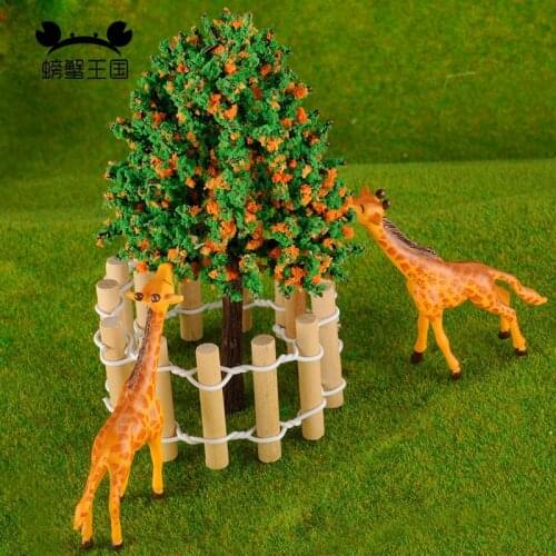 5pcs painted Farm giraffe Model Railway 1/87 HO scale model animals building kit Kids Toy