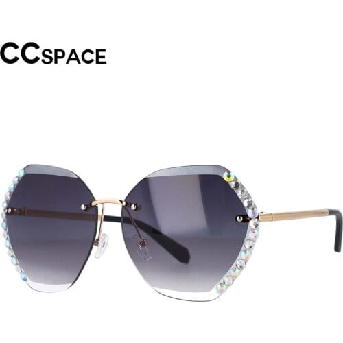 53099 Retro Rimless Diamond Sunglasses Women Eyeglasses Lady Luxury Sun Glasses Vintage Mirror Uv400