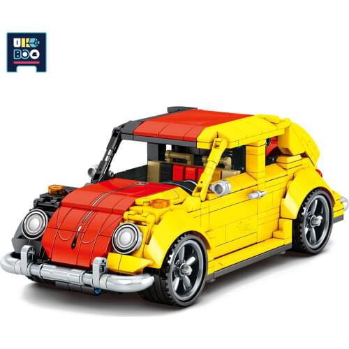 UKBOO 675PCS Technical Pull Back Vehicle Model Building Blocks City Constructor Racing Car Assemble Bricks Toys For Children