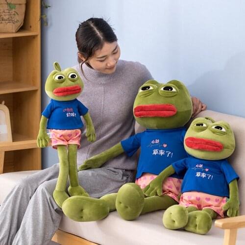 Anime Frog Sad Frog Plush Stuffed Animal Toy Pillow Home Decoration Ornament Pendant Childrens Hand Doll Holiday Birthday Gifts