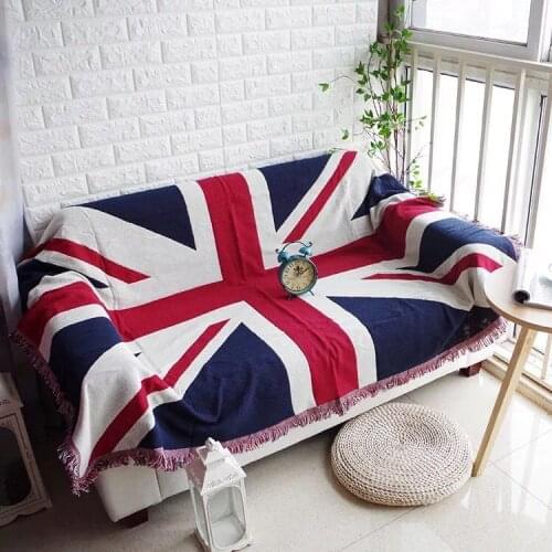 British Rice Flag Sofa Cover Throw Blanket Office Shawl Blanket Leisure Air Conditioning Blankets Muli-Function Big Sofa Towel