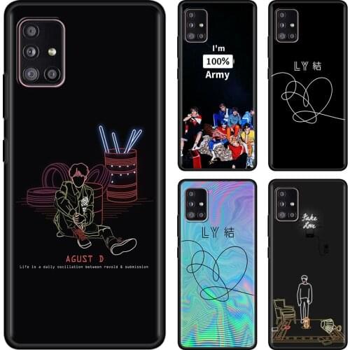 Phone Case For Samsung Galaxy A72 A32 A42 A91 A71 A51 A41 A31 A21 Soft Cover Black Capa TPU Back Rap RM JIMIN JIN SUGA J HOPE