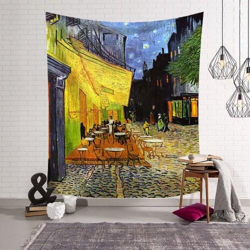 Sunflower Oil Painting Tapestry Wall Hanging Green Plant Pot Art Painting Decorative Blanket Beach Towel Hang Cloth Sofa Blanket
