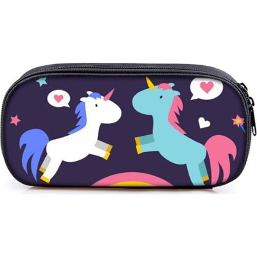 Personality unicorn fashion pencil bag boys high quality nylon pencil case children school supplies stationery