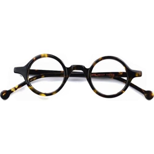 Small Round Glasses Frame Retro Handmade Eyewear Unisex Optical Myopia Eyeglasses Clear Lens Computer Acetate Spectacles
