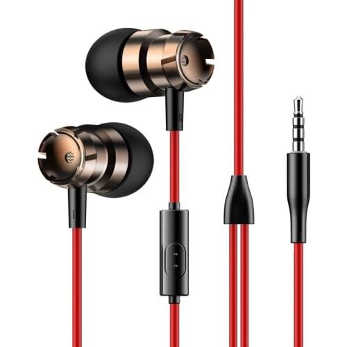 EARDECO Earphone Heavy Subwoofer Wired Headset HIFI Cable Control ear phones Mic Sports Earplugs for Iphone Android Phone