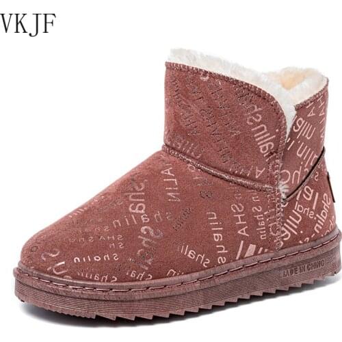 New Women Boots 2021 Winter Boots for Womans Waterproof Warm Snow Botas Mujer Ankle Low Heels Winter Shoes Woman