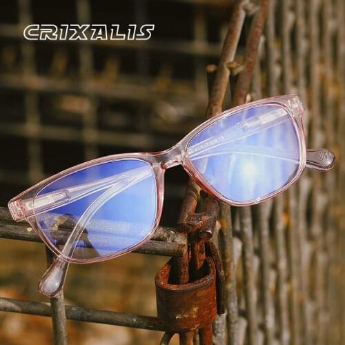 CRIXALIS Men Computer Glasses Anti Blue Light Glasses Women Fashion Square Eyewear Spring Hinge Optical Eyeglass Frame UV400