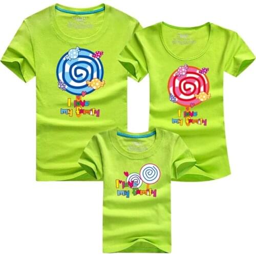 Matching Mother Daughter Clothes T Shirt Family Clothing Cotton Family Look Children Clothing Cartoon Summer Teenager 11 Colors
