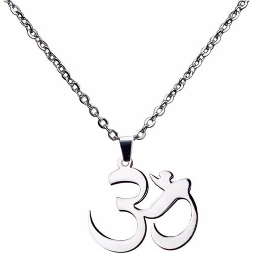 JUCHAO Yoga Om Pendant Necklace Jewelry Stainless Steel Chain Necklaces Lovers Christmas Gift For Women Drop Ship