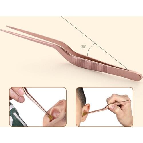 1PC Ear Pick Clean Tweezers Tool Ear Nose Navel Stainless Steel Plating Tweezers Earwax Removal Care Tools