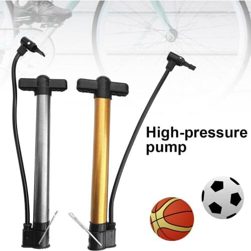 Portable High Pressure Bicycle Floor Air Pump Ultralight MTB Mountain Bike Steel Tube Basketball Manual Air Pump Inflator