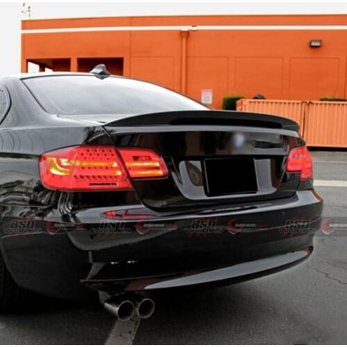 Use For BMW 3 Series E92 Spoiler 2006--2013 Year Coupe 2-door Real Carbon Fiber Rear Wing P Style Sport Accessories Glossy Black