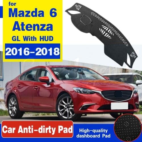 Anti-Slip Mat Dashboard Cover Pad Sunshade Dashmat Cape Accessories Rug For Mazda 6 GL Atenza 2016 2017 2018 With HUD