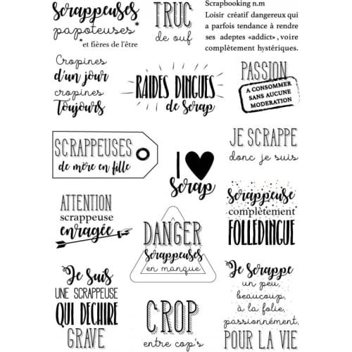 French Common words Transparent Clear Silicone Stamp/Seal for DIY scrapbooking/photo album Decorative clear stampF1008