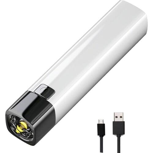 Drop Shipping USB Rechargeable Flashlight For Portable Battery Q5+COB LED Flashlight Torch Outdoor Camping Work Lights