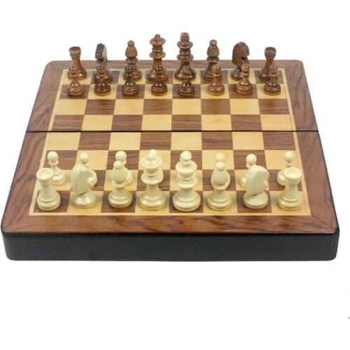 Chess Set Entertainment Wooden Checker Board Checkers Two-in-one Solid Wood Pieces Folding Chess Board High-end Chess Game
