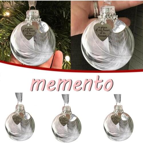 Ball Ornaments Hanging Pendant Letter Design Shatterproof Plastic Christmas Tree Sign Holiday Gift Feather Ball Hanging