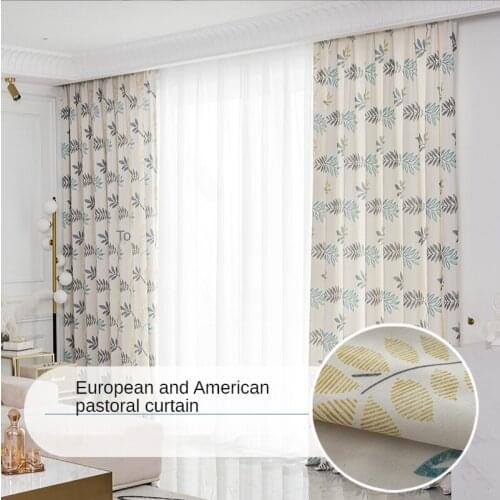 New American Pastoral Style Modern Minimalist Polyester-cotton Printed Curtains Custom Curtains for Living Dining Room Bedroom