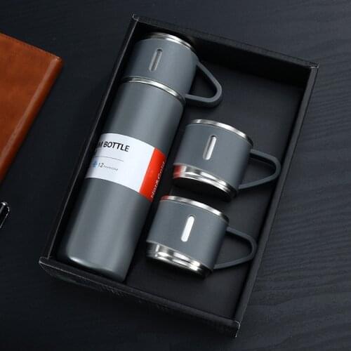 Thermos Bottle Vacuum Flask Sealed Leakproof Stainless Steel Milk Big Capacity Travel Insulated Cup Gift Set